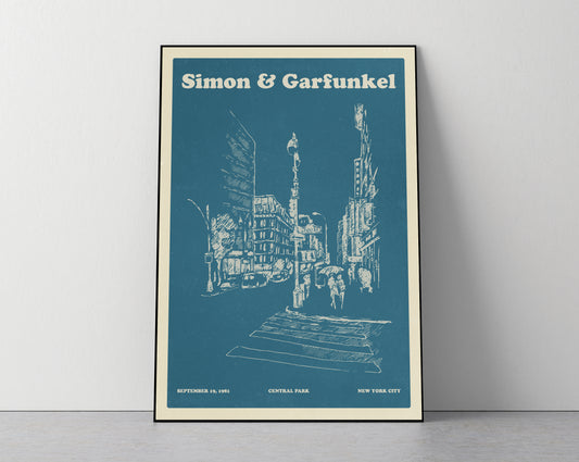 Simon & Garfunkel - Art Print / Poster - Blue