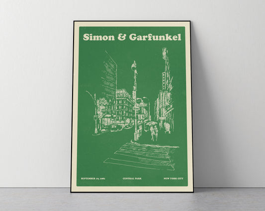 Simon & Garfunkel - Art Print / Poster - Green